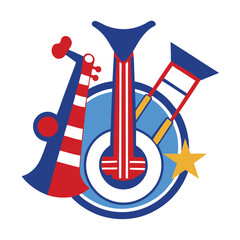 Patriotic music isolated on white background