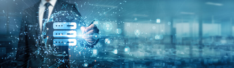 Hand of businessman drawing graphs. Hosting provides server space, bandwidth, storage, and network infrastructure to store website files, manage traffic, ensure uptime, and deliver content reliably.