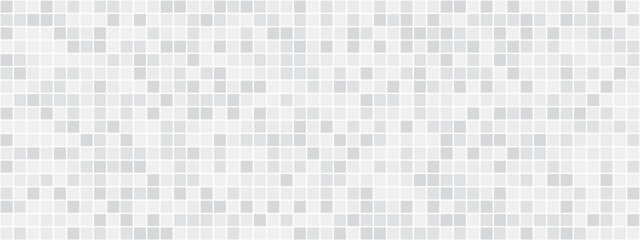 Tiles wall. Gray seamless mosaic. Tile pattern background with clean and elegant design for bathroom, kitchen or spa interior. Minimalistic and modern wallpaper. Vector Illustration.