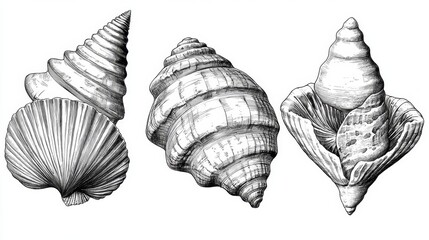 Fototapeta premium Artistic representation of a seashell in PNG format 