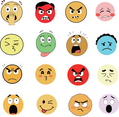 Collection of Cartoon Emoji Faces