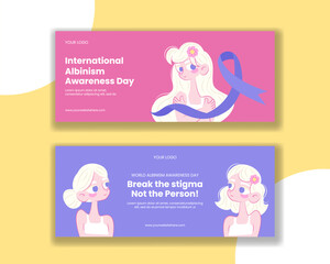 Vector Illustration of International Albinism Awareness Day Horizontal Banner