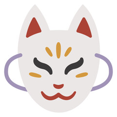 白い狐のお面のアイコン