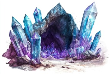 Obraz premium Crystal-encrusted cave entrance