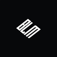 BLM letter logo design on black background.