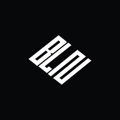 BLN letter logo design on black background.