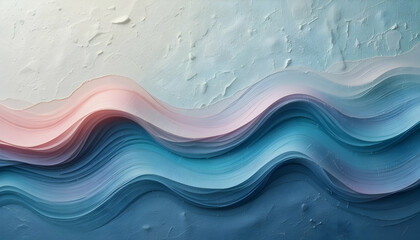 Obraz premium Pastel Wave Pattern on Textured Paper Background