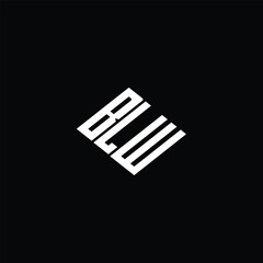 BLW letter logo design on black background.
