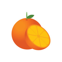 orange fruit vector illustration
