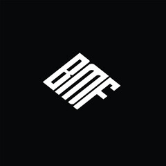 BMF letter logo design on black background.