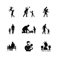 Father and Son Silhouettes Set