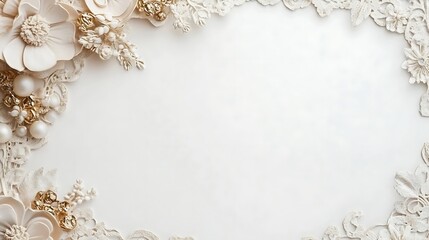 Elegant floral frame on white background