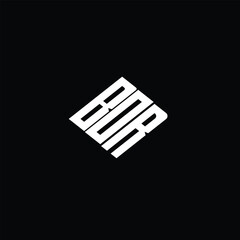 BOR letter logo design on black background.