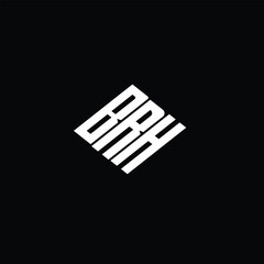 BRH letter logo design on black background.