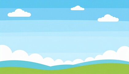 Fototapeta premium flat art blue sky at the day illustration with space for your text 