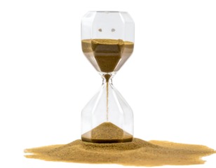 Golden Hourglass With Transparent Background