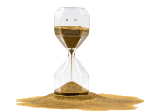 Golden Hourglass With Transparent Background