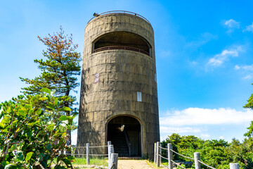 冷水岳公園の展望台の風景（佐世保市）