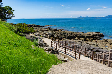 神崎鼻公園の海中遊歩道の風景（佐世保市）