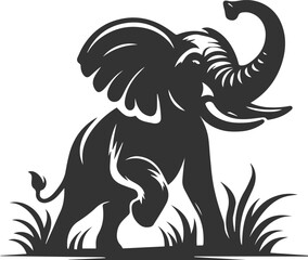 Large animal elephant vector silhouette