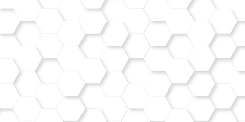 Fototapeta premium Abstract emboss white Hexagonal Background. Luxury White Pattern. Futuristic minimal honeycomb mosaic white background. geometric mesh cell texture. modern futuristic wallpaper.