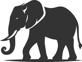 Fototapeta premium Large animal elephant vector silhouette