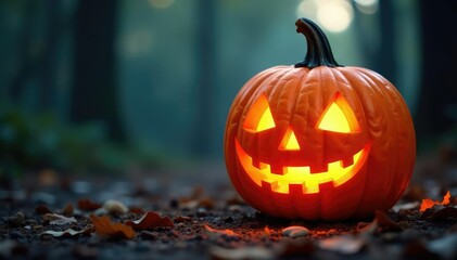 A spooky, smiling jack-o'-lantern costume for Halloween , gourd, autumn party, autumn