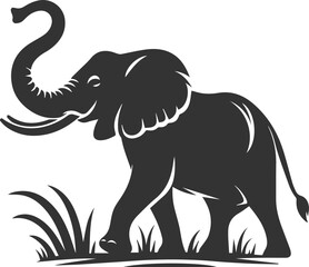 Large animal elephant vector silhouette