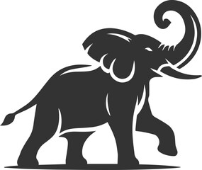 Fototapeta premium Large animal elephant vector silhouette