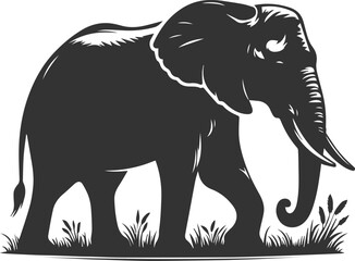 Large animal elephant vector silhouette