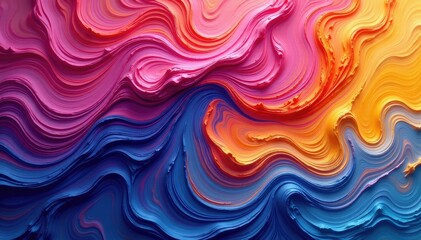Obraz premium Abstract swirling paint texture in vibrant hues, pattern, seamless, flow