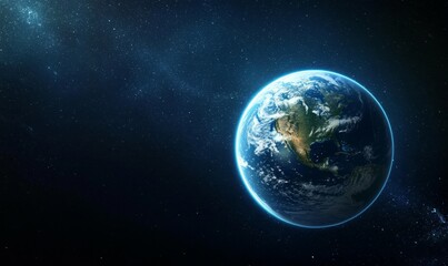 Obraz premium Earth's Radiant Presence Against the Vastness of Space