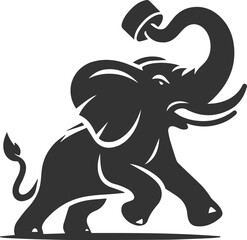 Large animal elephant vector silhouette