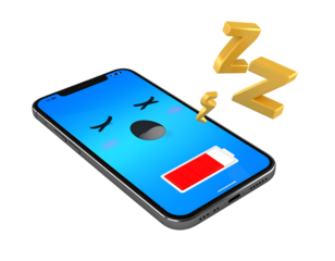 Sleeping Smartphone With Low Battery Illustration