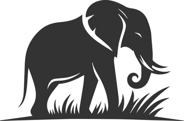 Large animal elephant vector silhouette