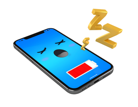 Sleeping Smartphone With Low Battery Illustration