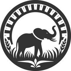 Large animal elephant vector silhouette