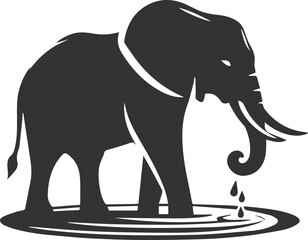 Large animal elephant vector silhouette