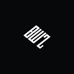 BWZ letter logo design on black background.