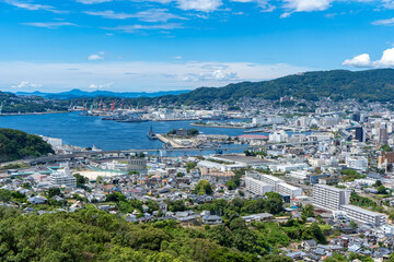 天神山展望台から見る佐世保市の町並み