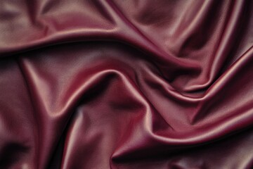 Obraz premium A close-up view of luxurious maroon fabric. showcasing its smooth texture and elegant draping. ideal for fashion design or interior decor applications