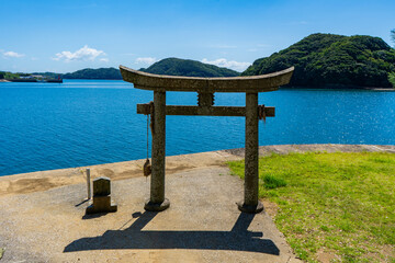 姫神社の鳥居の風景（佐世保市小佐々町）