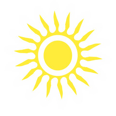 Bright Yellow Sunburst Icon for Summer and Warmth