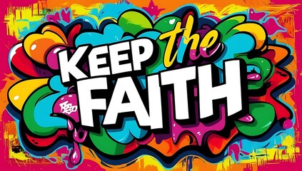 Obraz premium Graffiti-style message; Keep the Faith