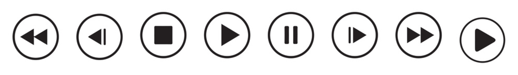 Media player icon.play and pause icon set. Play and pause buttons symbol. Vector illustration eps 10.