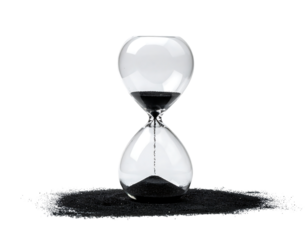 Isolated Hourglass With Black Sand
