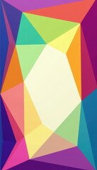 Obraz premium Abstract multicolored polygon frame, colorful geometric design , bright, lines