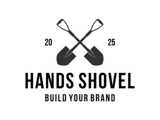 hand shovel cross symbol icon design vector isolated on transparent background