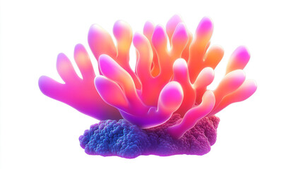 3D Coral Reef Scene with Vibrant Colors. A vivid 3D illustration of coral reef with diverse marine life, ideal for educational or marine-themed content.