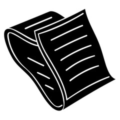 Black ledger book silhouette vector graphic on transparent background for financial illustration use